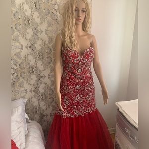 BEAUTIFUL  PLUS SIZE MERMAID STYLE PROM DRESS , Intricate beading !